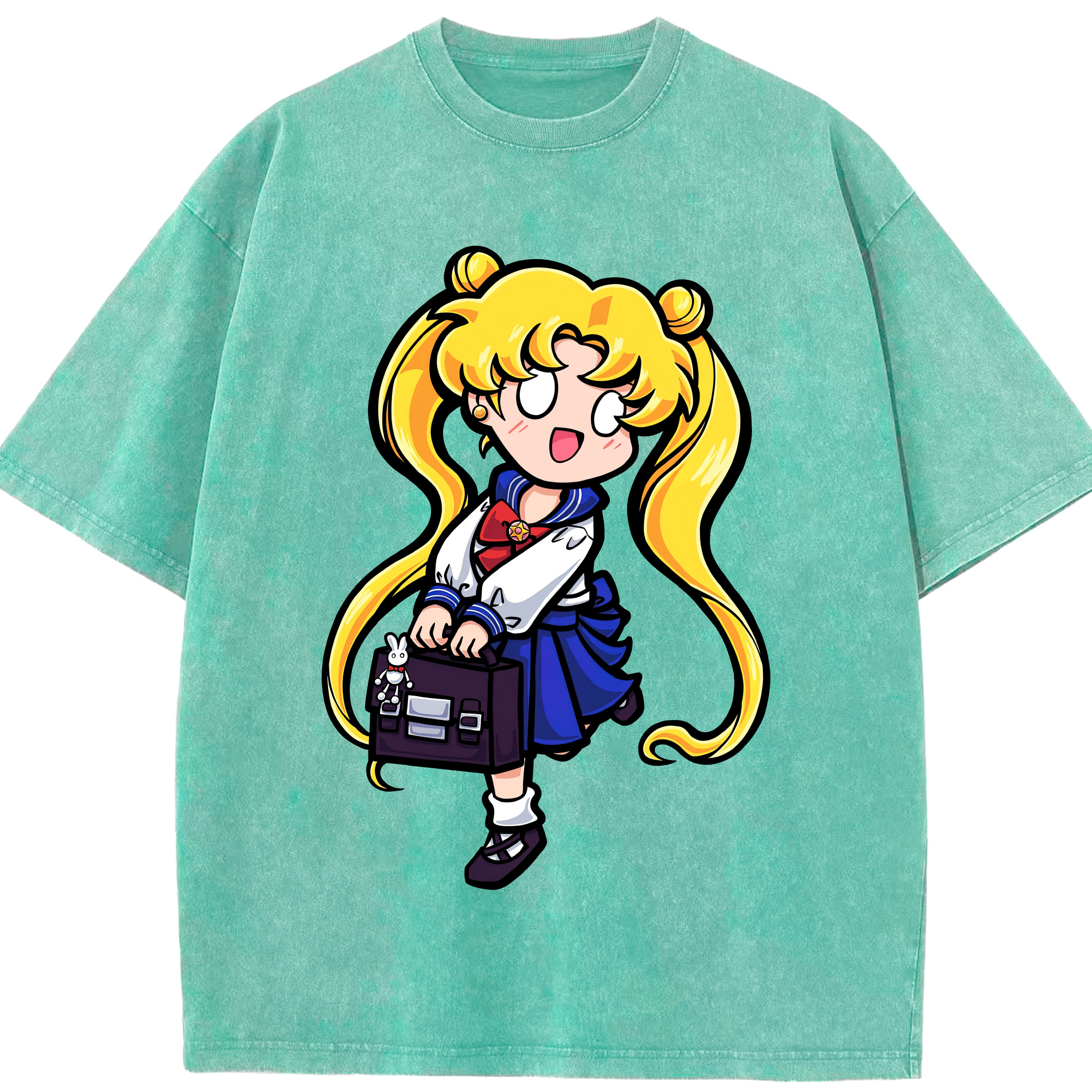 （画像用） 美少女戦士セーラームーン 愛野 美奈子 あいの みなこ Sailor Moon Aino Minako 綿100% ヴィンテージ風 半袖Tシャツ（フロントプリント）